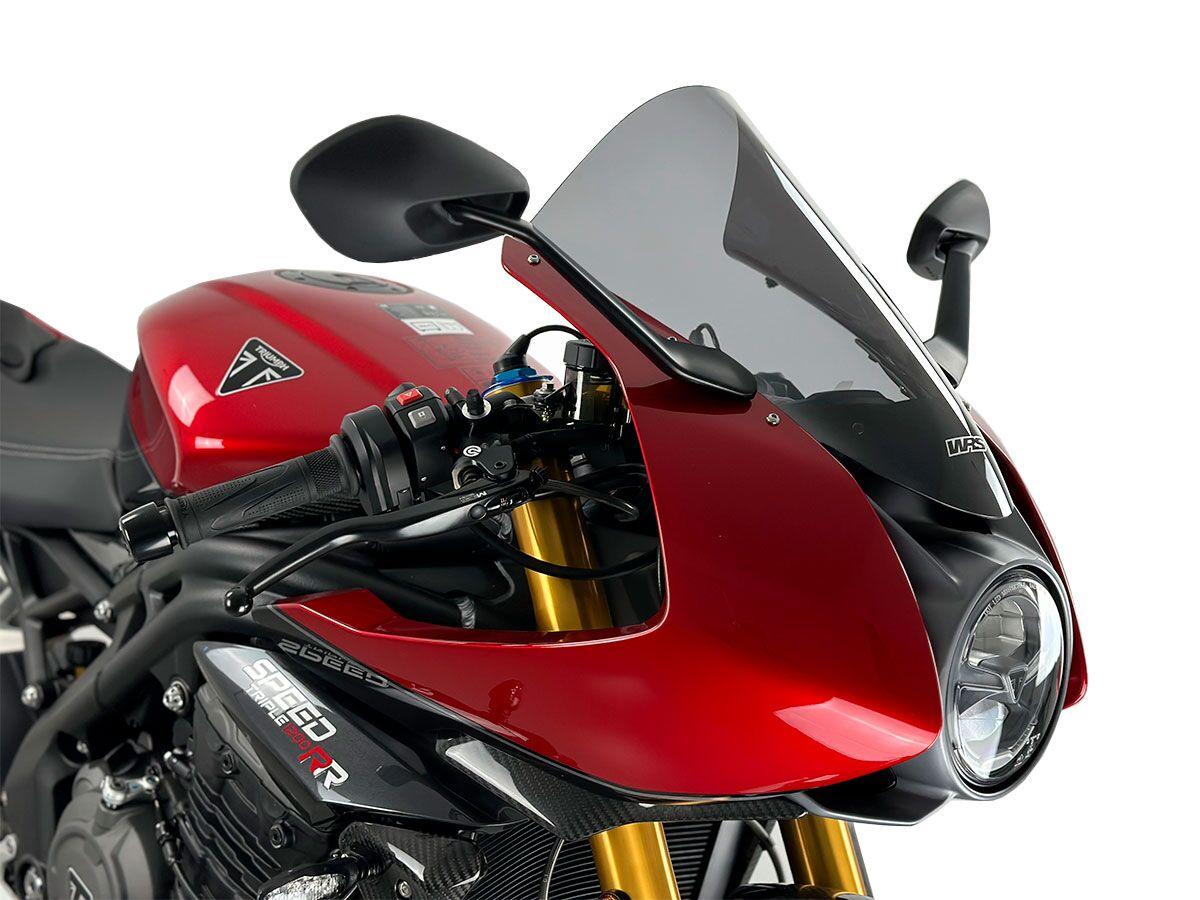 TR007F - WRS Windscreen For Triumph Speed Triple 1200 RR ABS 2022-2024 39 cm (15-3/8") - Smoke