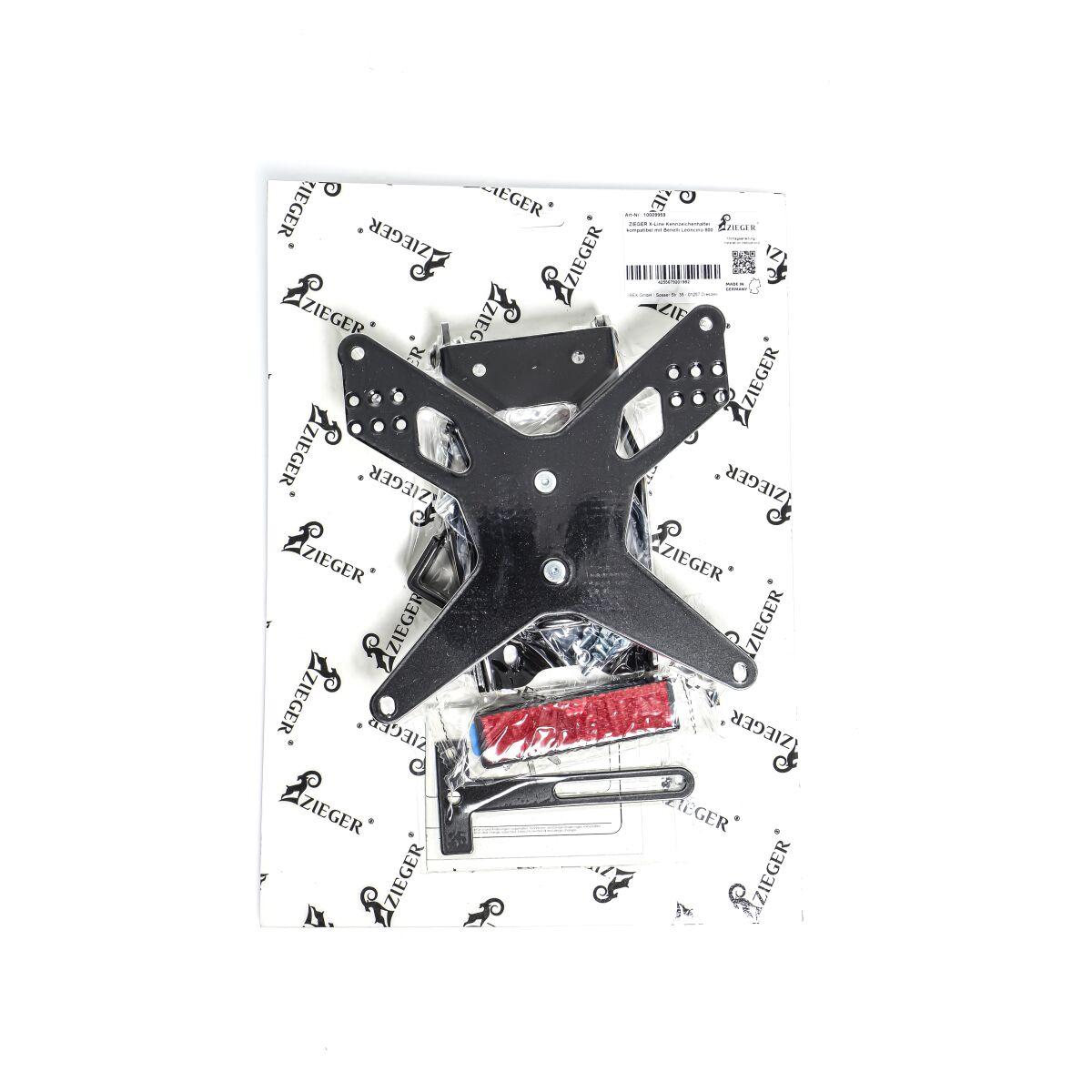 10009959 - Zieger License Plateholder Type E For Benelli Leoncino 800 ABS 2022-2023 Rear