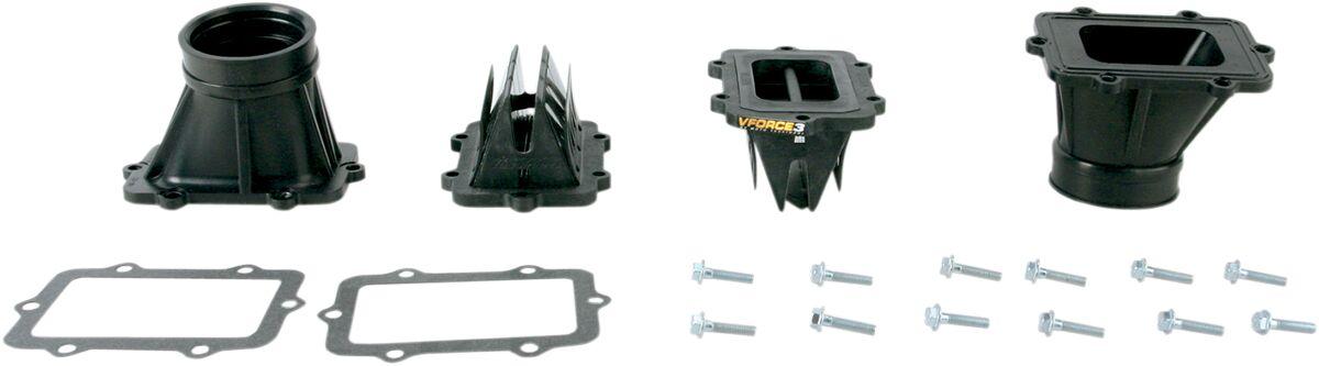 V3127R-873A-2 - Moto Tassinari V-Force 3 Reed Valve Set with Intake Boot For Ski-Doo Expedition 600 E-TEC 2011-2017 - Black