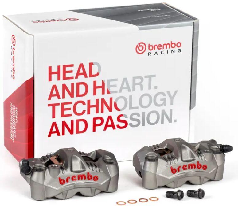 220C78310 - Brembo GP4-RS Upgrade Brake Caliper Kit For Honda CB1000R 2008-2017 Fits Front Left And Right - Aluminium/Grey