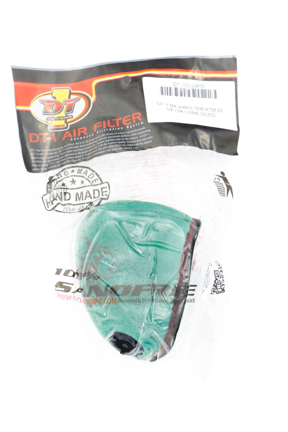 DT-150-24PO - DT-1 Pre-Oiled Air Filter For Gas Gas MC65 2024-2026 - Green