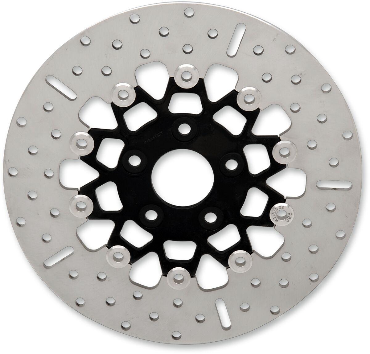 Ebc Black/Chrome Rsd019blk - Custom Stainless Steel Brake Disc For Harley Davidson Flst 1340 1987-1990 Rear