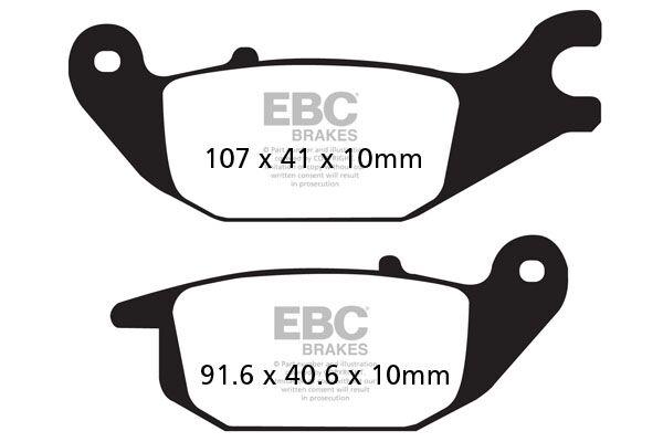 SFA343 - EBC SFA Series Organic Scooter Brake Pads For Yamaha MW 125 Tricity 2014-2016 Rear