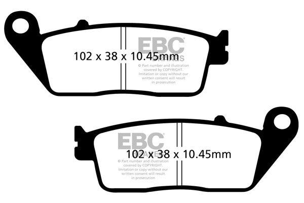 SFA608 - EBC SFA Series Organic Scooter Brake Pads For Kymco Grand Dink 300 I 2012-2015 Rear