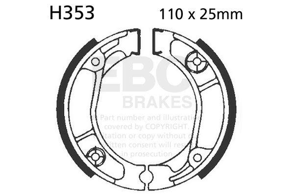 H353 - EBC Standard Brake Shoes For Honda AFS 110 Wave 2012-2016 Rear
