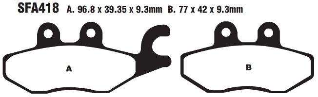 SFA418 - EBC SFA Series Organic Scooter Brake Pads For Piaggio Beverly 125 I.E. 2011-2015 Rear