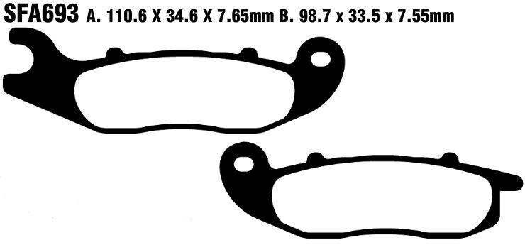 SFAC693 - EBC SFAC Carbon Series Scooter Brake Pads For Vespa GTS 300 HPE ABS 2023-2024 Front