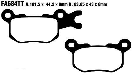 FA684TT - EBC TT Sport Carbon Fusion Brake Pads For Can Am Defender HD10 4X4 2016-2018 Rear Left