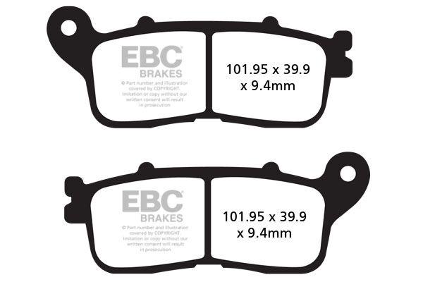 FA636HH - EBC FA-HH Series Sintered Brake Pads For Honda VFR 1200 FD 2011-2016 Rear