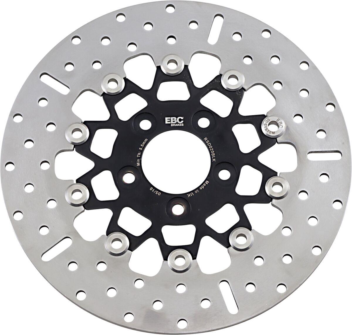 RSD020BLK - EBC Custom Stainless Steel Brake Disc For Harley Davidson FLD 1690 2012-2013 Rear
