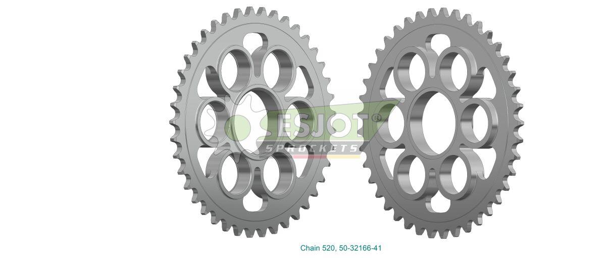 50-32166-41 - Esjot Standard 520 Sprocket For KTM Duke 125 ABS 2025 Rear Zinc Plated 41T