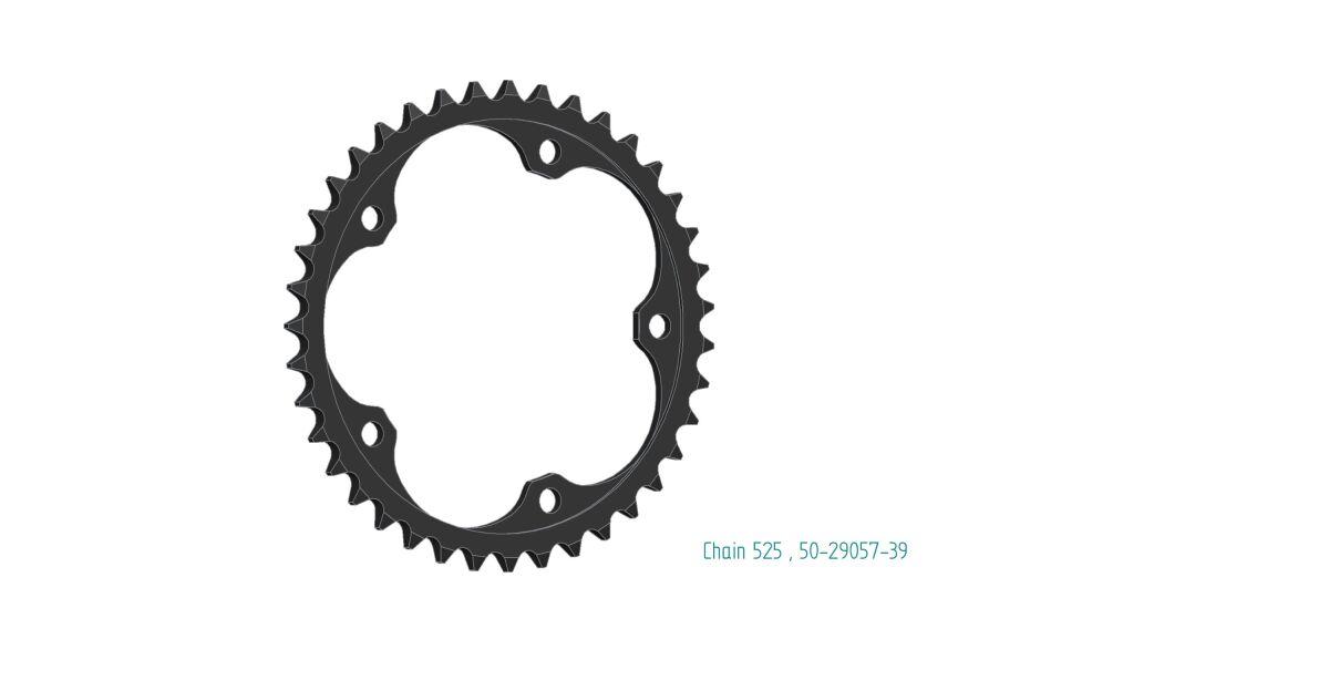 50-29057-39 - Esjot Standard 525 Sprocket For Mv Agusta Brutale 800 R ABS 2023-2025 Rear Black 39T