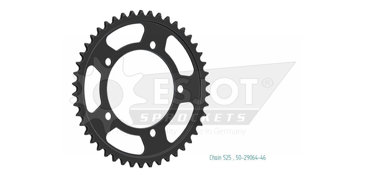 50-29064-46 - Esjot Standard 525 Sprocket For BMW M 1000 RR ABS 2021-2022 Rear Black 46T