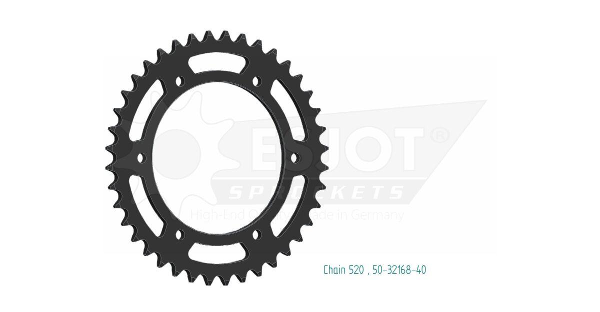 50-32168-40 - Esjot Standard 520 Sprocket For Mash Adventure 400 R 2015-2017 Rear Black 40T