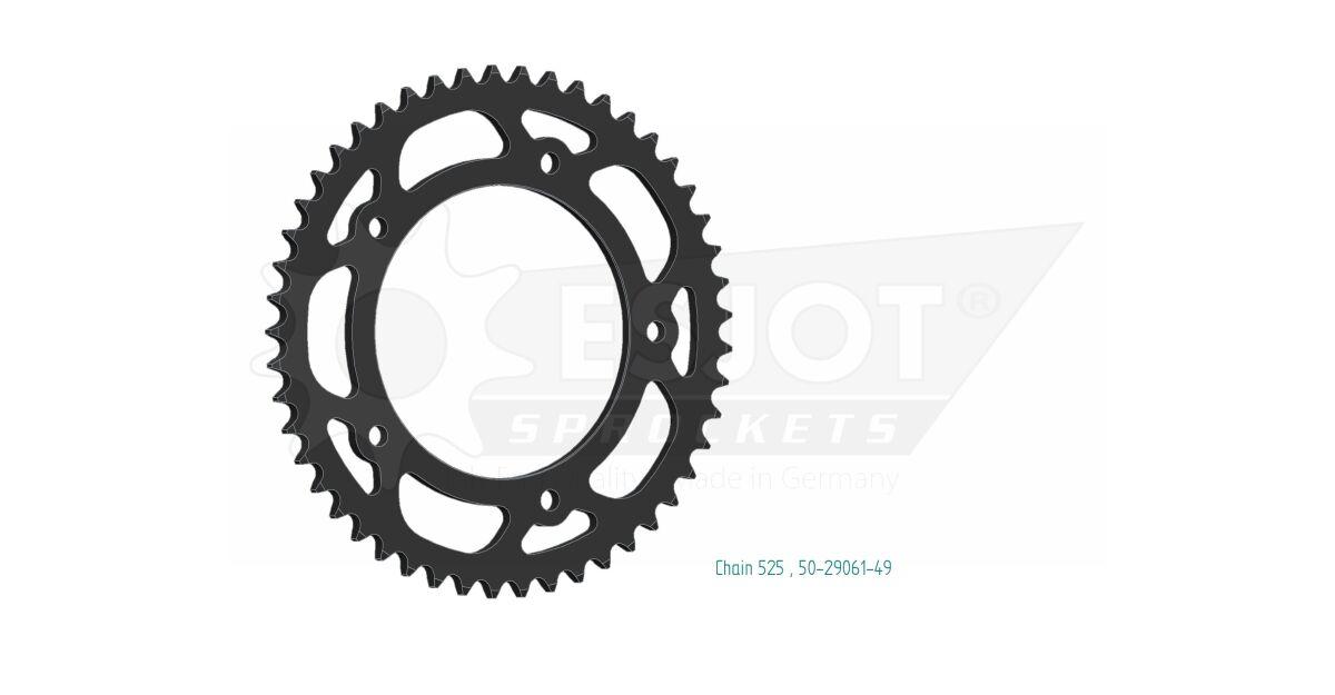 50-29061-49 - Esjot Standard 525 Sprocket For Indian FTR 1200 ABS 2020-2021 Rear Black 49T