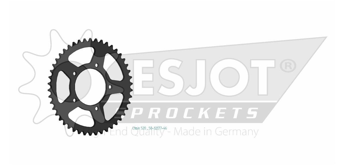 50-32177-46 - Esjot Standard 520 Sprocket For Zontes 125 G1 ABS 2021-2023 Rear Black 46T