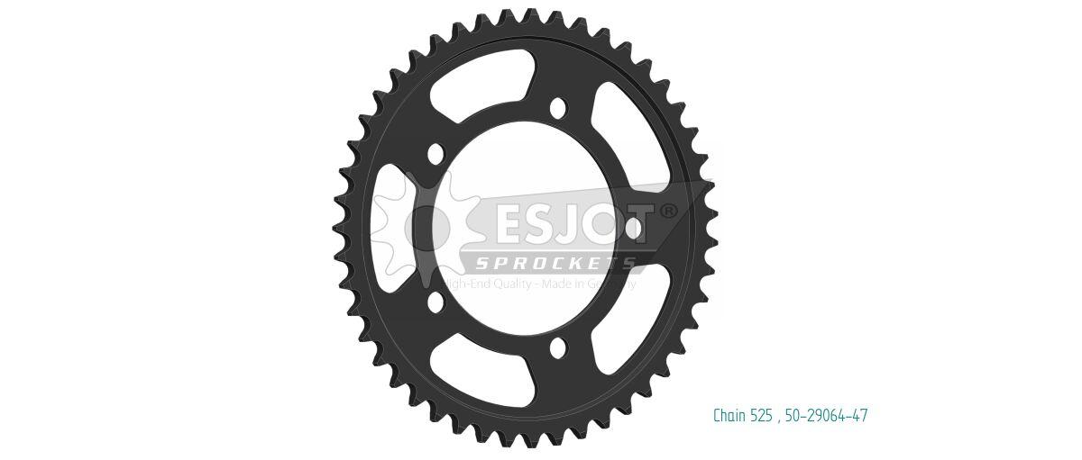 50-29064-47 - Esjot Standard 525 Sprocket For BMW M 1000 R ABS 2023-2024 Rear Black 47T