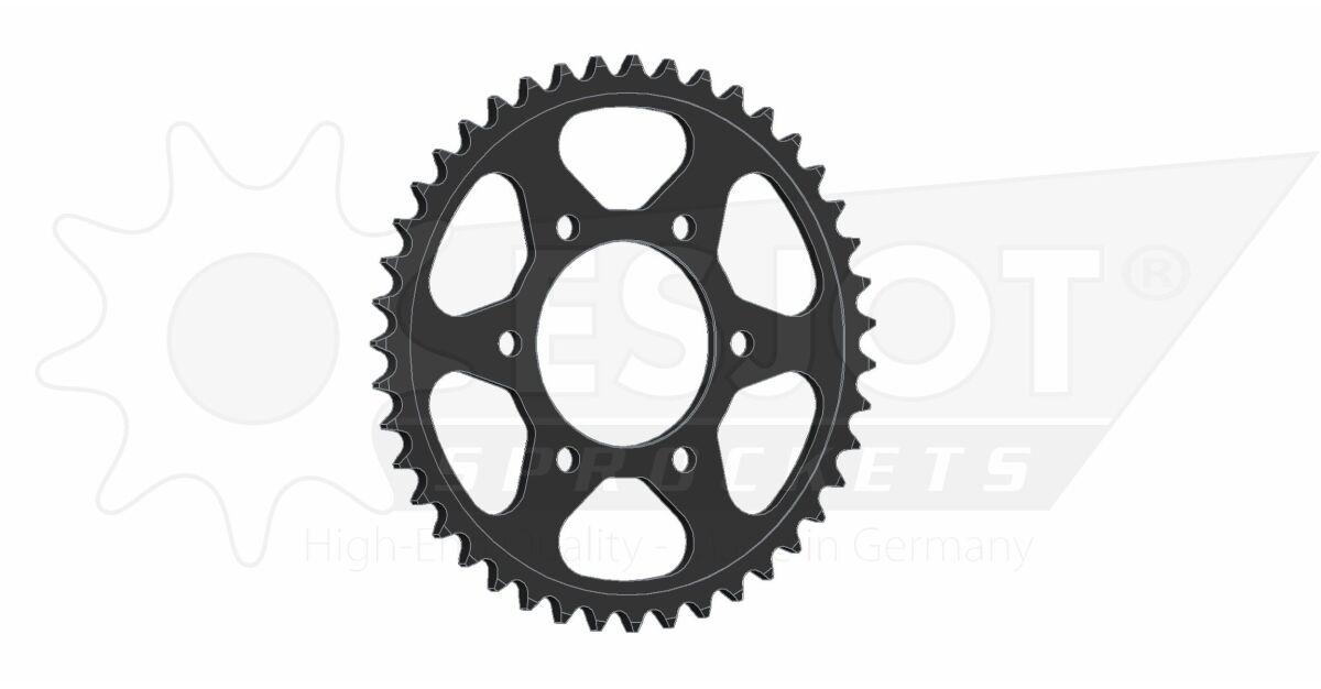 50-29018-43 - Esjot Standard 525 Sprocket For Kawasaki KLZ 1000 ABS 2012-2024 Rear Black 43T