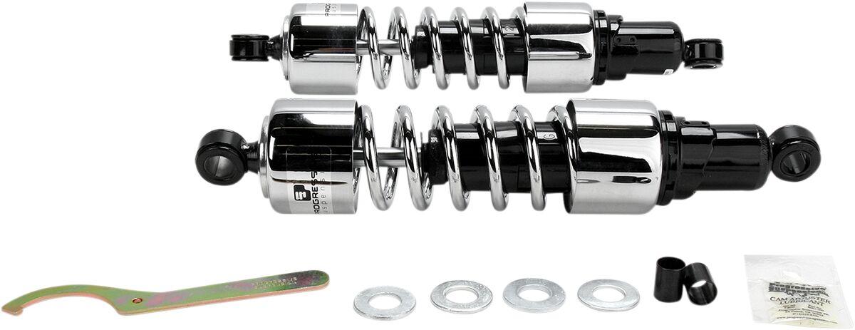 412-4223C - Progressive Suspension 412 Series Cruiser Shocks For Honda GL 1500 1988-1990 - Black/Chrome