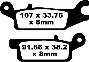 FA443TT - EBC TT Sport Carbon Fusion Brake Pads For Yamaha YFM250R Raptor 2008-2009 Front