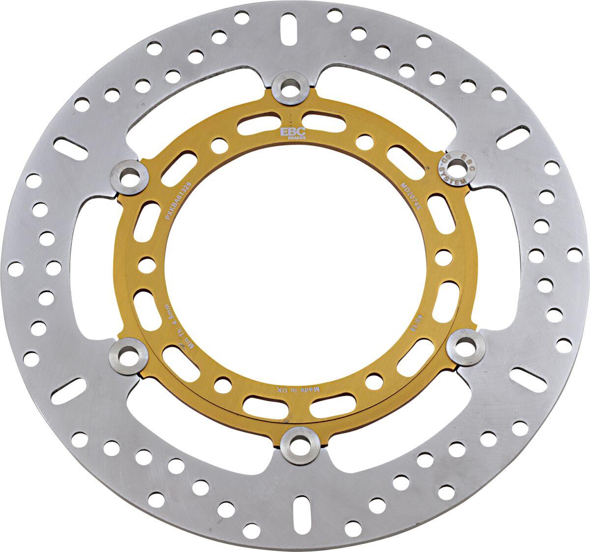 Ebc Polished/Yellow Md2074x - Md Series Pro-Lite Contour X Brake Disc For Yamaha Bt 1100 Bulldog 2002-2006 Front