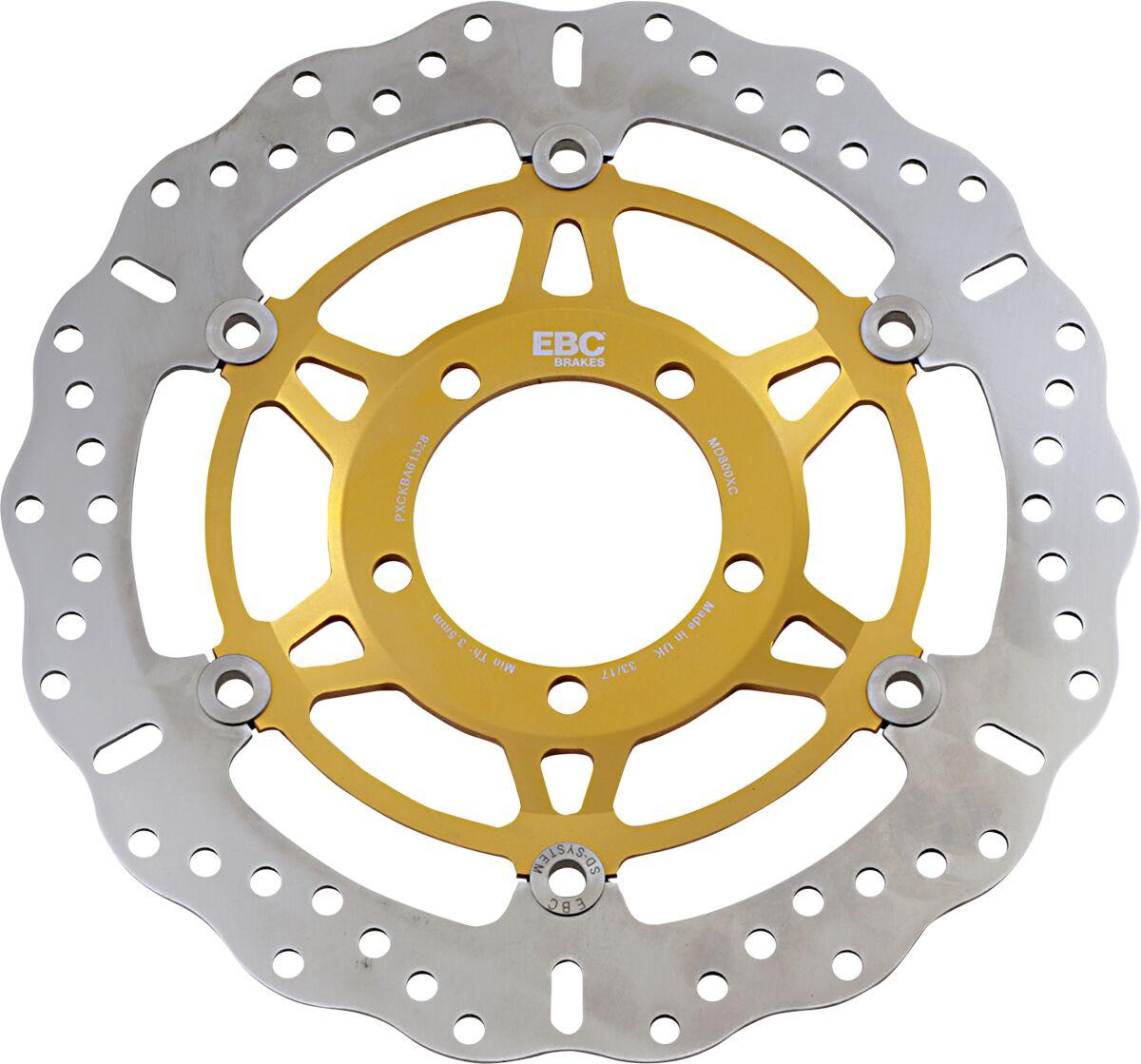 Ebc Gold/Silver Md800xc - Pro-Lite Xc Contour Wave Brake Disc For Triumph Daytona 675 2006-2011 Front