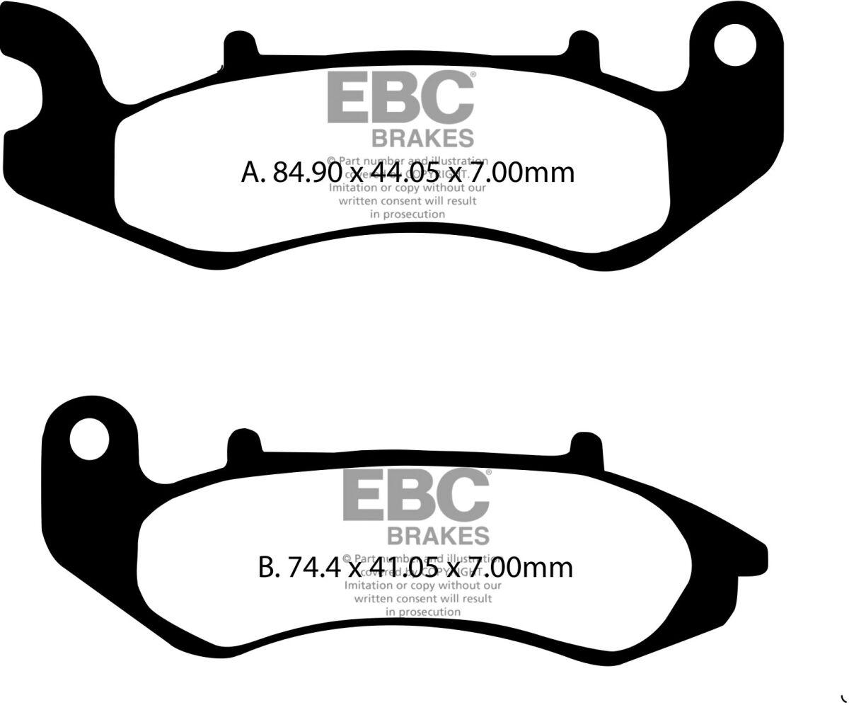 Ebc Sfa707 - Scooter "Sfa" Brake Pads For Generic (Ksr Moto) Sirion 125 Cbs 2018-2020 Front