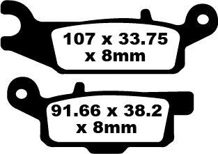 FA444TT - EBC TT Sport Carbon Fusion Brake Pads For Yamaha YFM250R Raptor 2008-2009 Front