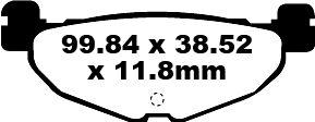 SFA408 - EBC SFA Series Organic Scooter Brake Pads For Yamaha CP 250 Morphous 2006-2008 Rear