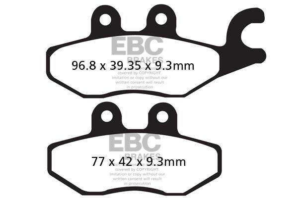 SFA418HH - EBC SFA-HH Series Sintered Scooter Brake Pads For Piaggio Beverly 125 I.E. 2011-2015 Rear