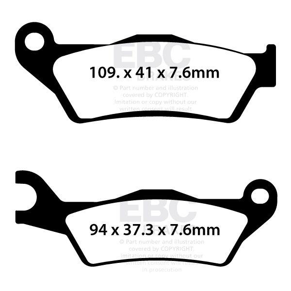 SFA732 - EBC SFA Series Organic Scooter Brake Pads For Vespa GTS 310 HPE ABS 2025-2026 Front