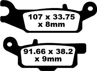 FA446TT - EBC TT Sport Carbon Fusion Brake Pads For Yamaha YFM 550 FG 4X4 Grizzly 2009 Rear