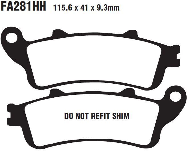 SFA281HH - EBC SFA-HH Series Sintered Scooter Brake Pads For Honda FES 125 Pantheon 1998-2006 Front