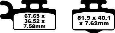 FA302TT - EBC TT Sport Carbon Fusion Brake Pads For Kawasaki KX65 2024 Front