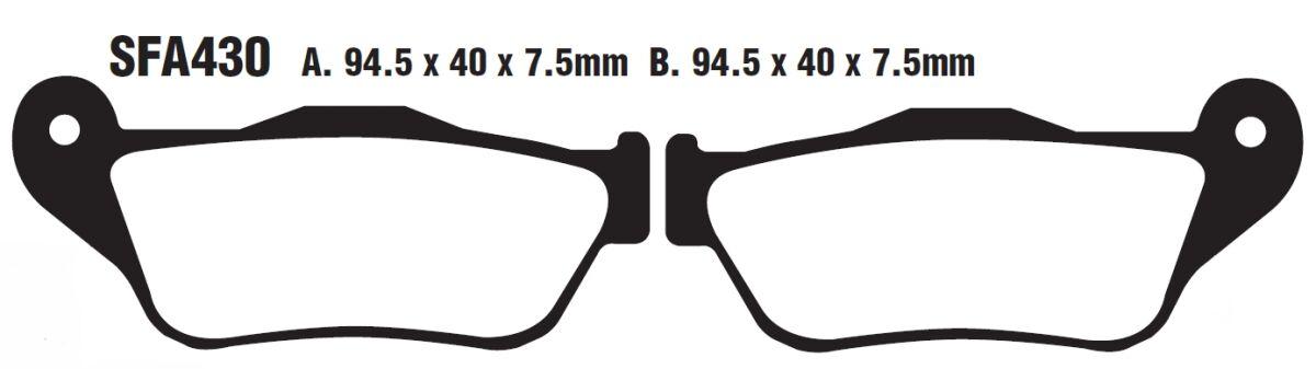SFA430 - EBC SFA Series Organic Scooter Brake Pads For MBK SkyCruiser 125 2006-2010 Front