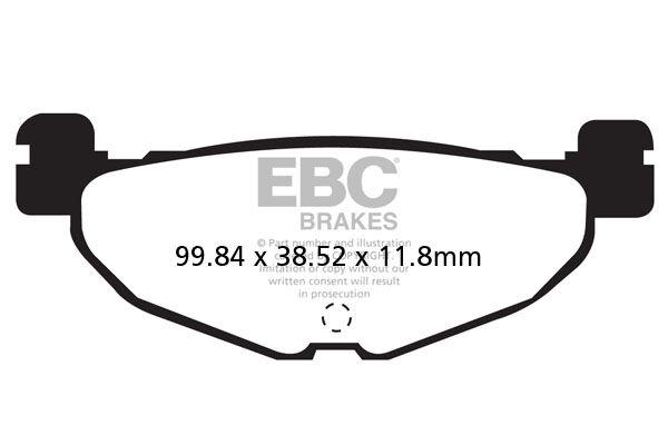 SFA408HH - EBC SFA-HH Series Sintered Scooter Brake Pads For Yamaha CP 250 Morphous 2006-2008 Rear