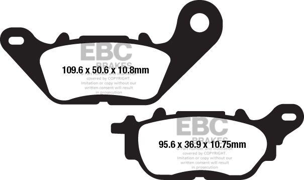 FA662 - EBC FA Series Organic Brake Pads For Yamaha MT-03 ABS 2016-2022 Rear