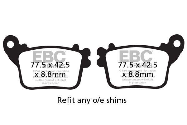 FA436V - EBC Vee Semi-Sintered Brake Pads For Honda CB600F Hornet 2007-2012 Rear
