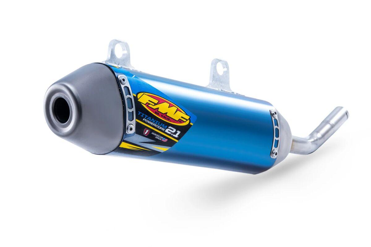 024089 - FMF PowerCore 2.1 Titanium Silencer For Fantic XE 300 2025 - Blue