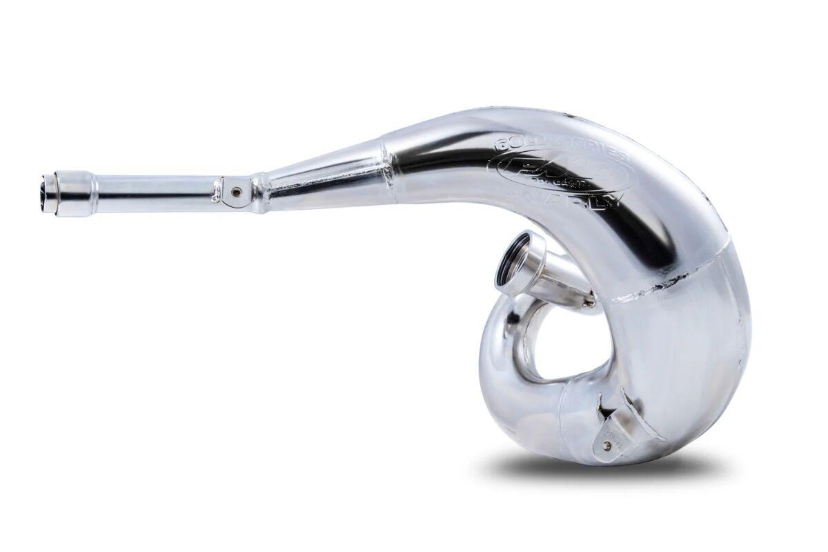 024087 - FMF Gold Series Gnarly Front Pipe For Fantic XE 300 2025 - Nickel Plated