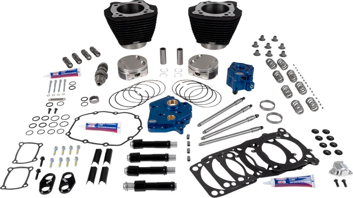 310-1394 - S&S Cycle 129" Power Package Engine Performance Kit For Harley Davidson FLDE 1750 ABS 2018-2020 - Black/Non-Highlighted Fins