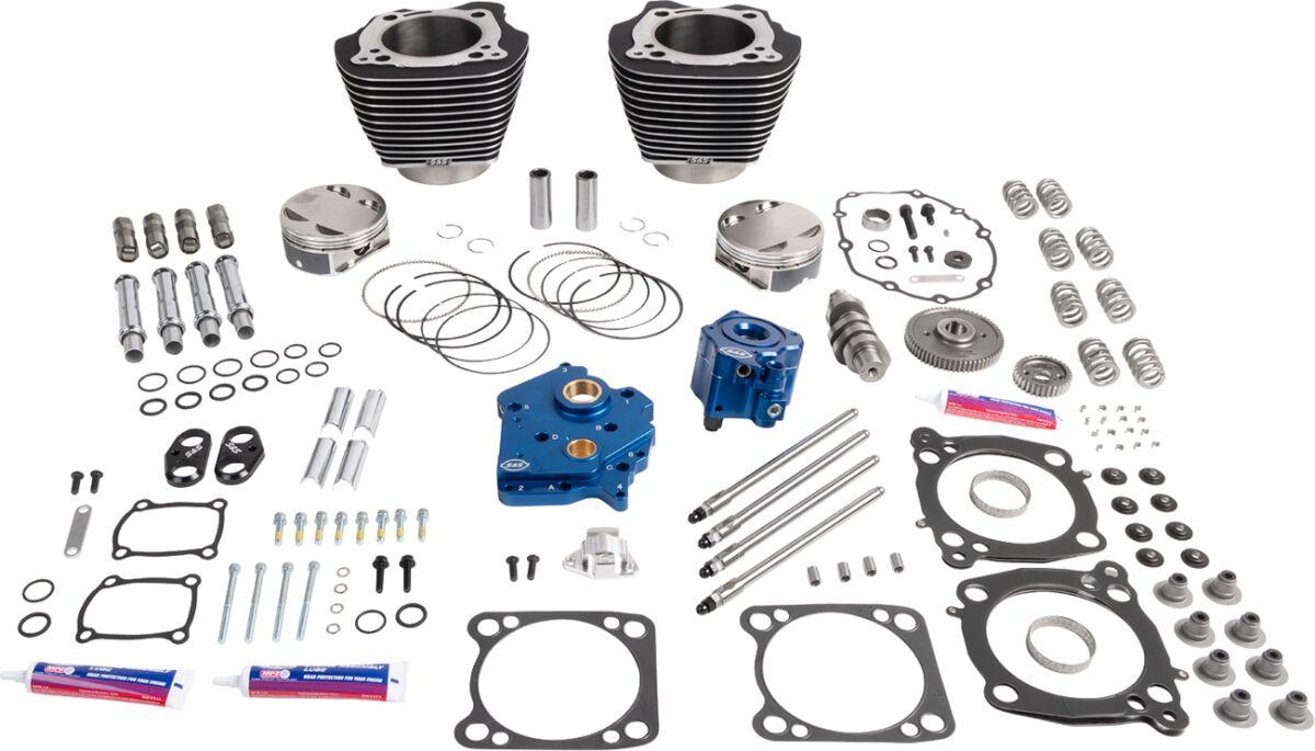 310-1396 - S&S Cycle 129" Power Package Engine Performance Kit For Harley Davidson FLDE 1750 ABS 2018-2020 - Black/Highlighted Fins