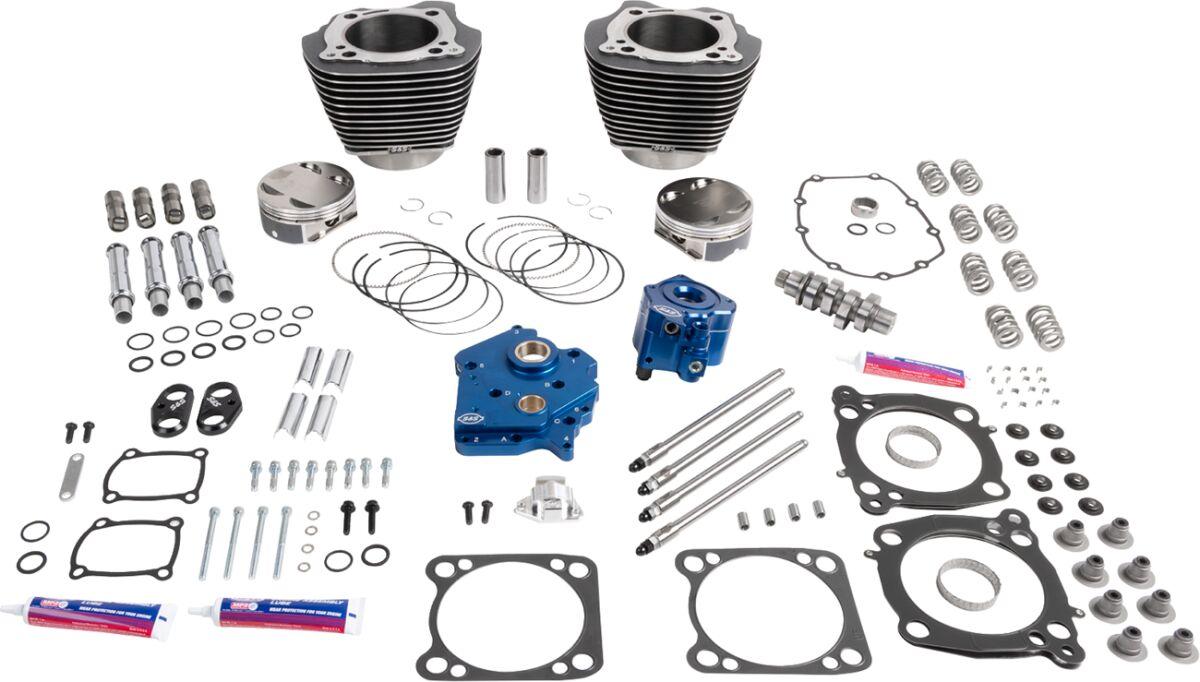310-1388 - S&S Cycle 132" Power Package Engine Performance Kit For Harley Davidson FLDE 1750 ABS 2018-2020 - Black Granite