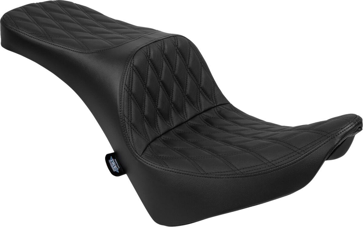4719B - Drag Specialties Freedom Touring Double Diamond Seat For Harley Davidson FLDE 1750 ABS 2018-2020 - Black