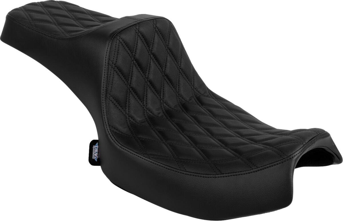 4720B - Drag Specialties Predator III Double Diamond Seat For Indian Challenger 108 ABS 2020-2025 - Black/Black
