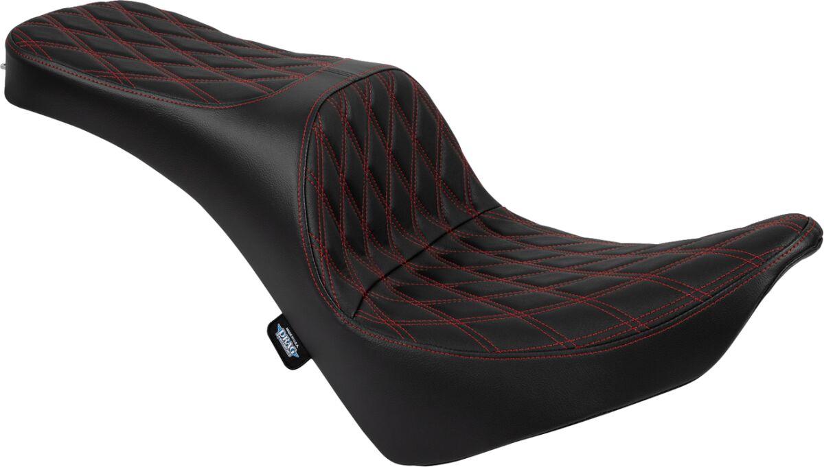 4719D - Drag Specialties Freedom Touring Double Diamond Seat For Harley Davidson FLDE 1750 ABS 2018-2020 - Black/Red