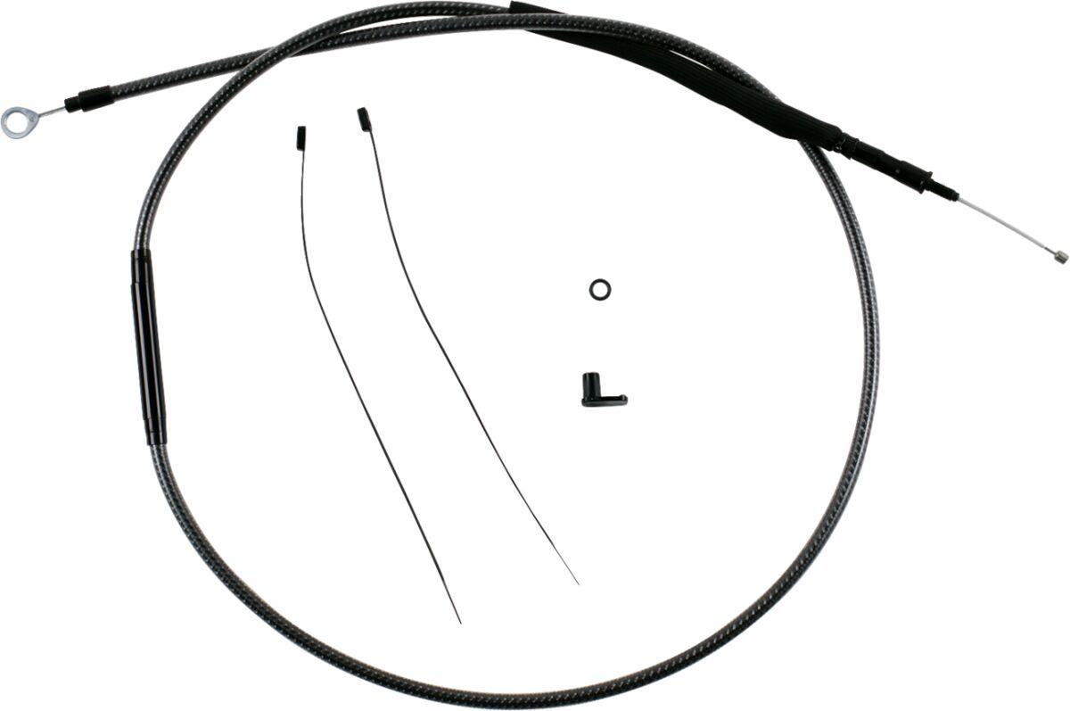 7210-68 - Magnum Shielding Redesigned Polished KarbonFibr Clutch Cable For Harley Davidson FLHR 1340 1994-1998 174.5 cm (68-11/16") - Carbon Fiber/Silver
