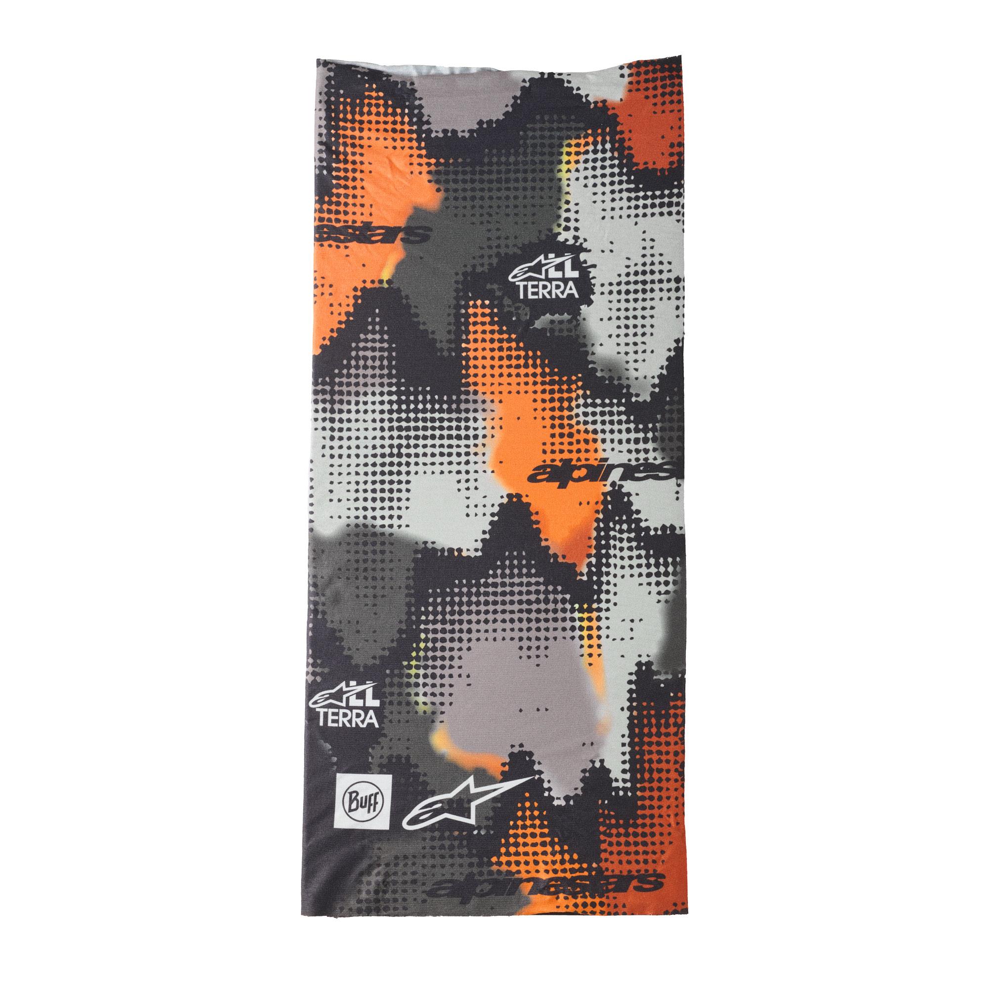 63401 - Alpinestars Buff Nazca Neck Tube Grey Camo Orange Fluo