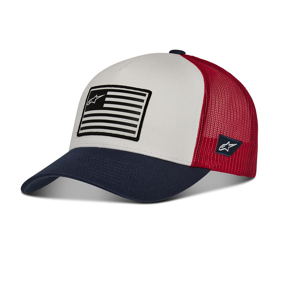 40695 - Alpinestars Flag Snapback Hat Wht Navy Red