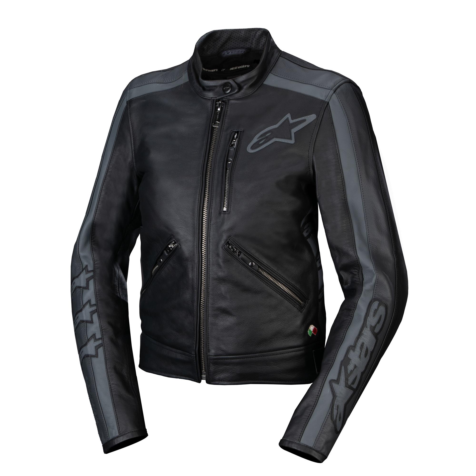 57929 - Alpinestars Stella Dyno Leather Jacket B/Tar Grey D/Grey L